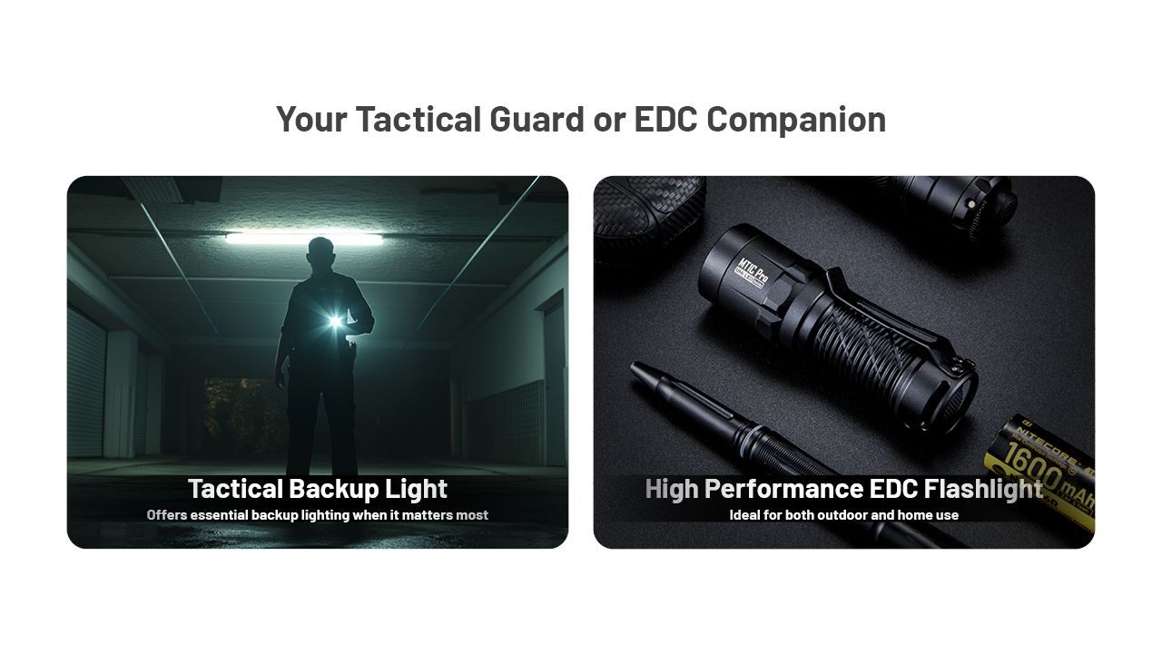 Nitecore MT1C Pro Lampe de poche EDC 1000 lumens, compacte et durable, pour la randonnée et les situations d'urgence, faisceau de 360 m