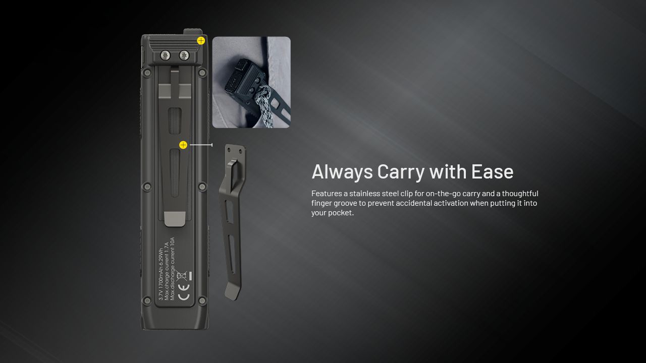 NITECORE EDC27 UHi 3100 Lumens Lampe de poche compacte rechargeable USB-C pour le camping, les urgences, l'utilisation en extérieur