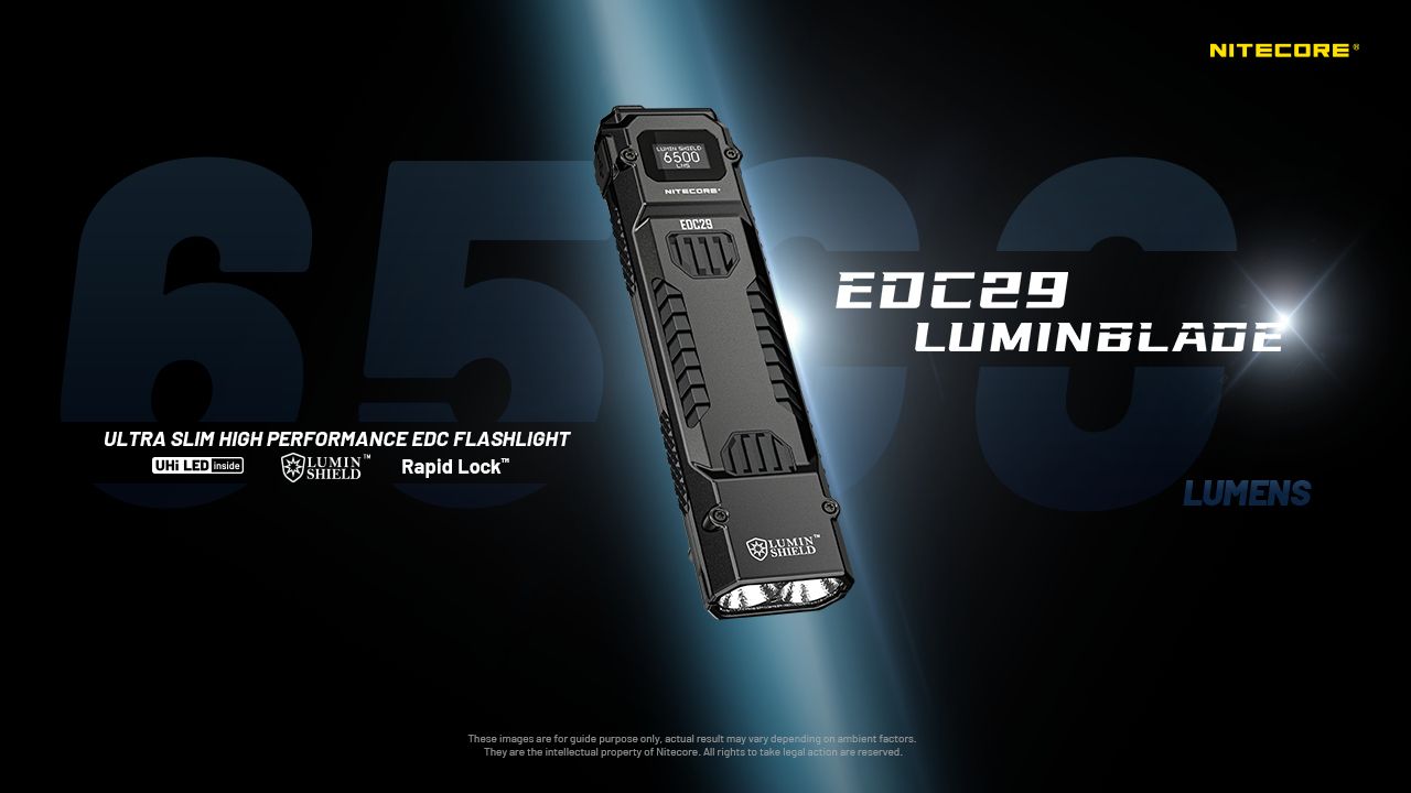 NITECORE EDC29 6500 Lumens Lampe Torche Rechargeable USB-C Visibilité Longue Portée Port Quotidien Aventure