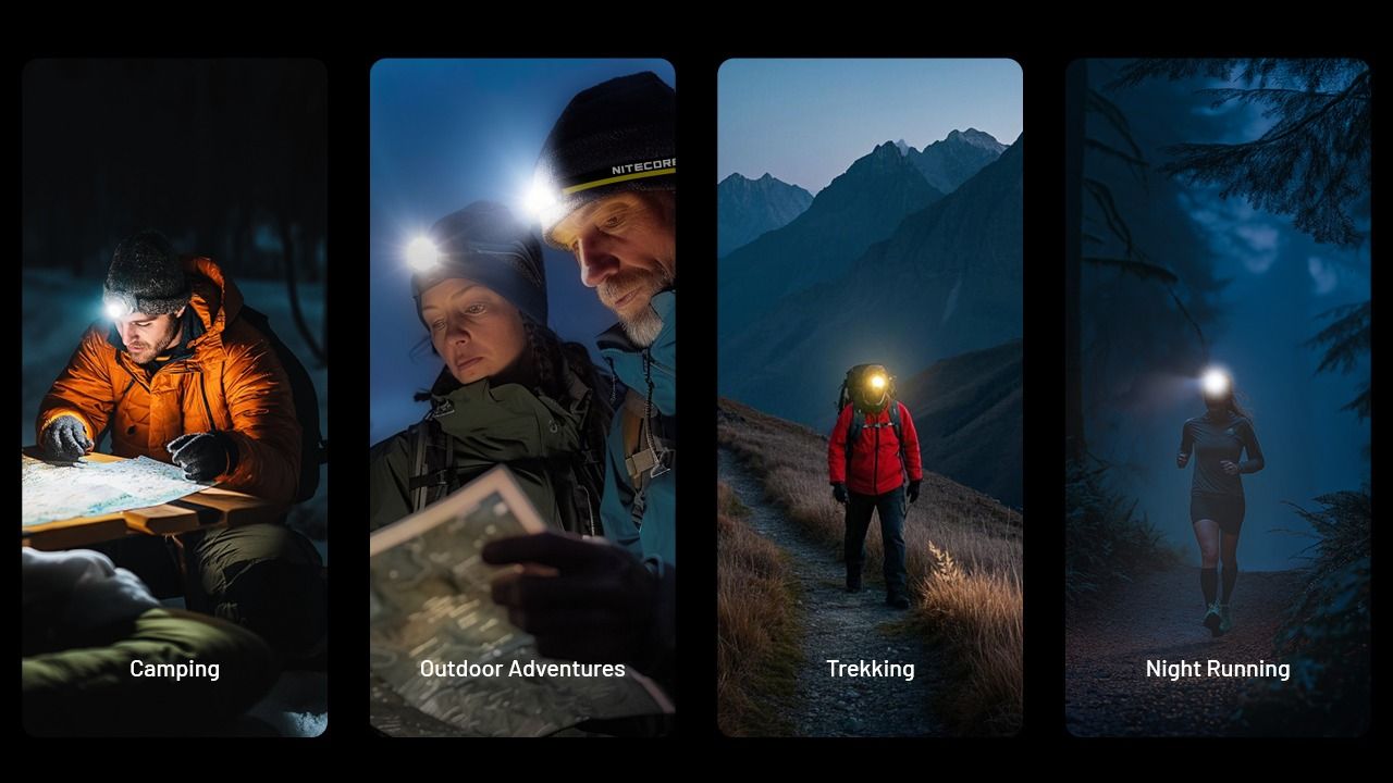Lampe frontale NITECORE NU25 MCT 400 lumens LED rechargeable USB-C éclairage extérieur et faisceau double