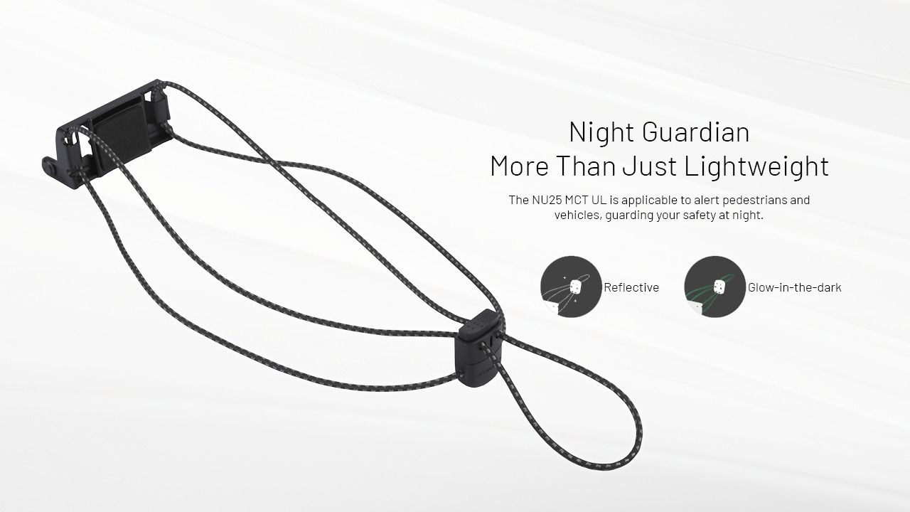 NITECORE NU25 MCT UL Lampe frontale 400 lumens, légère, rechargeable USB-C pour la randonnée, le camping et les urgences