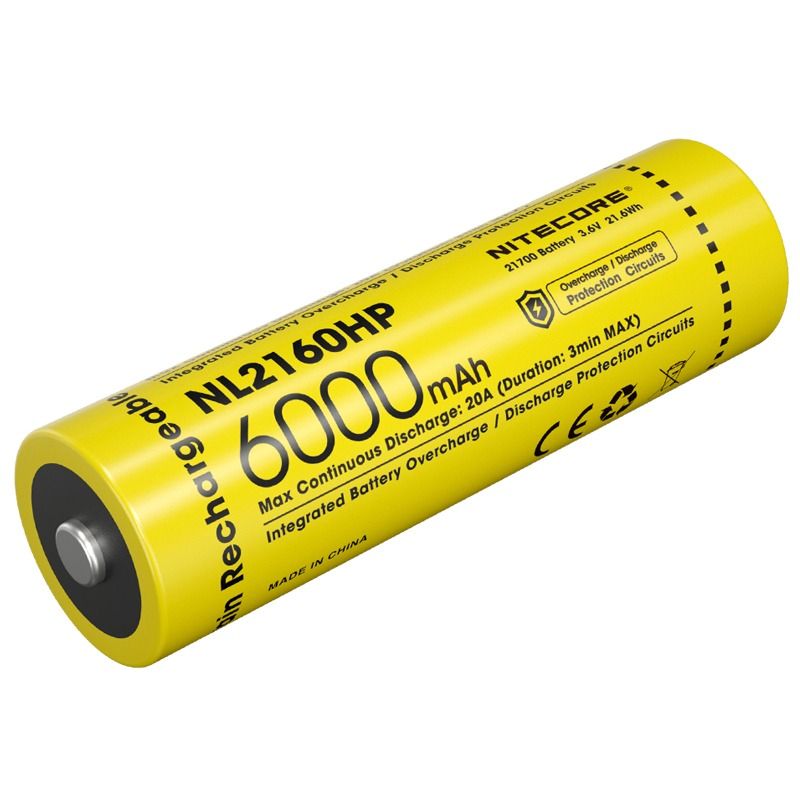 NITECORE NL2160HP 6000mAh 3.6V 21700 USB-C batterie rechargeable Li-ion haute capacité source d'alimentation portable