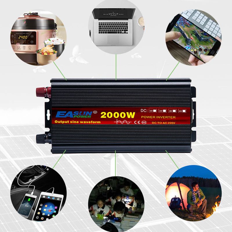 EASUN Onduleur à onde sinusoïdale pure 2000W à 5000W Convertisseur DC en AC haute performance pour la maison et l'extérieur