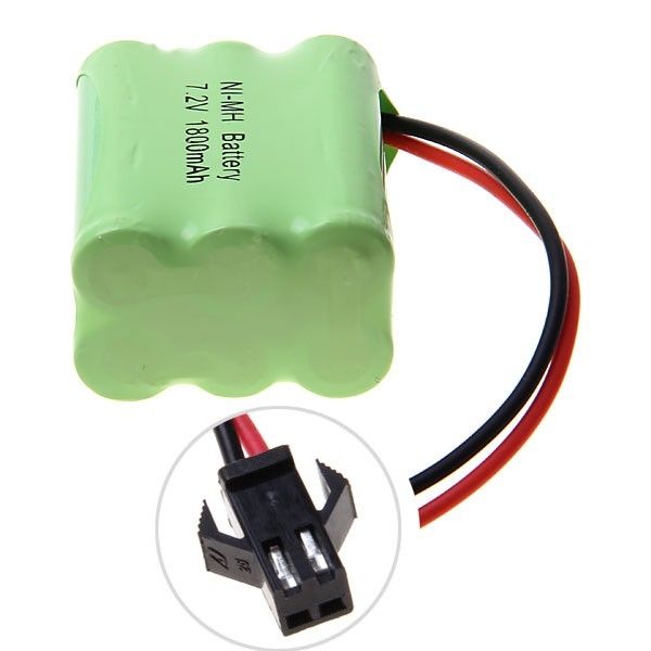 Batterie NiMH AA 7.2V 1800mAh pour Jouet RC, Pack 6 Piles Rechargeables Haute Capacité, SM Plug
