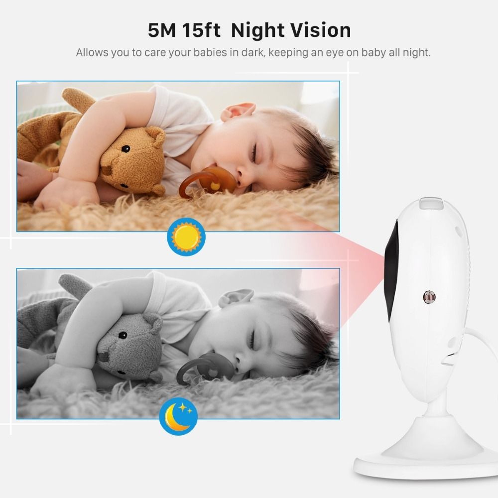 SP880 Moniteur bébé sans fil Écran LCD 2,4 pouces Vidéo haute définition Audio bidirectionnel Vision nocturne pour soins de bébé