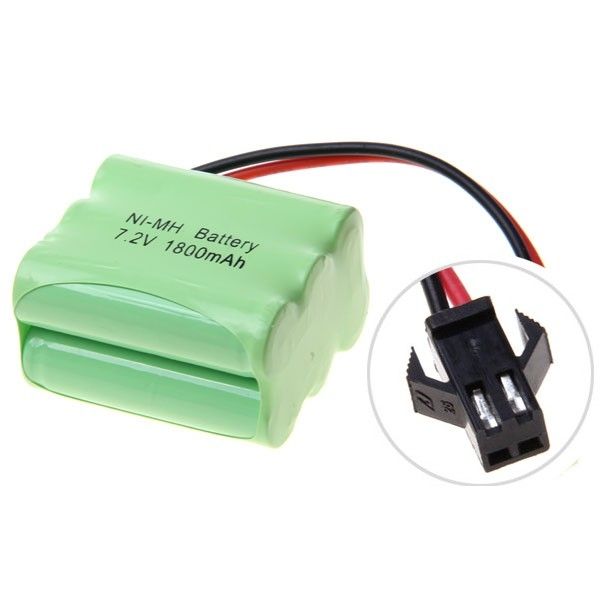 Batterie NiMH AA 7.2V 1800mAh pour Jouet RC, Pack 6 Piles Rechargeables Haute Capacité, SM Plug