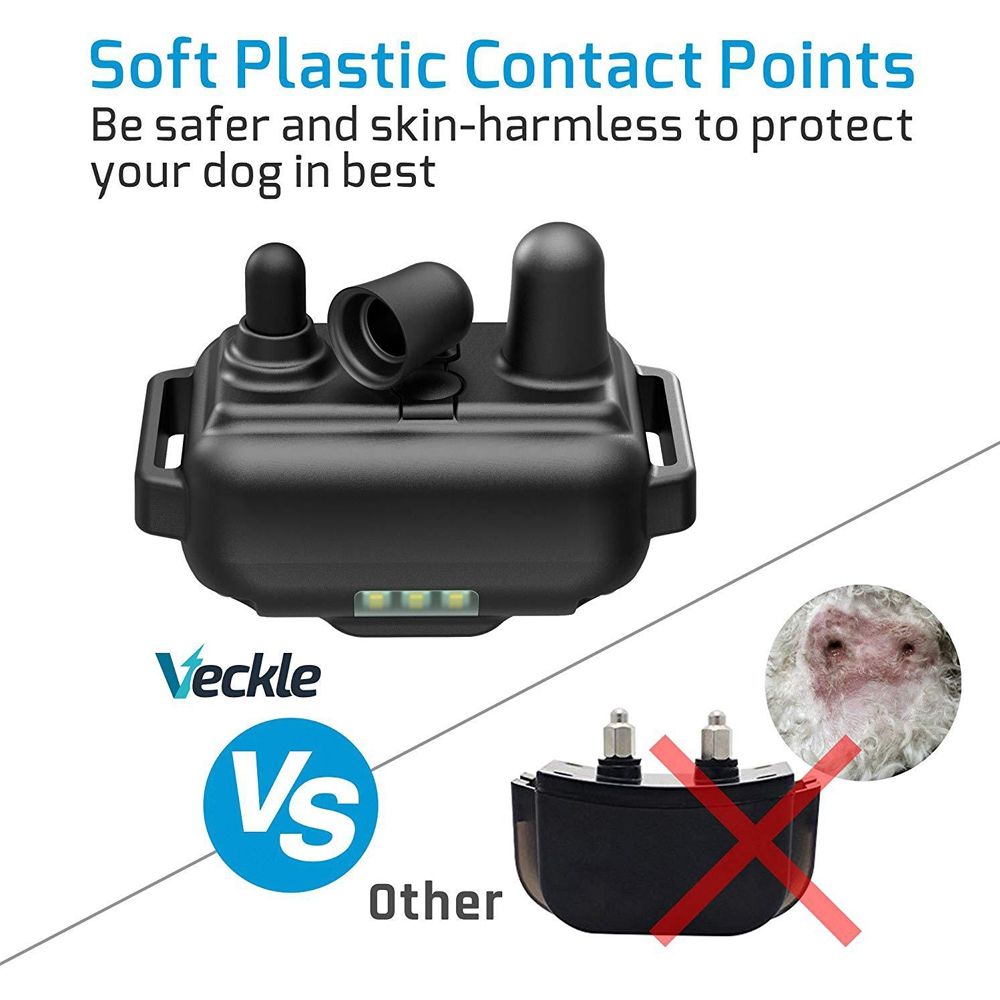 Collier de dressage pour chien électrique 800m étanche rechargeable avec niveaux de choc réglables et écran LCD