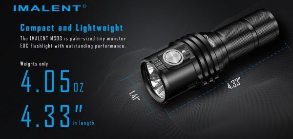 IMALENT MS03 XHP70 Lampe de poche EDC 13000 lumens avec faisceau de 324 mètres, léger et durable pour l'aventure en plein air