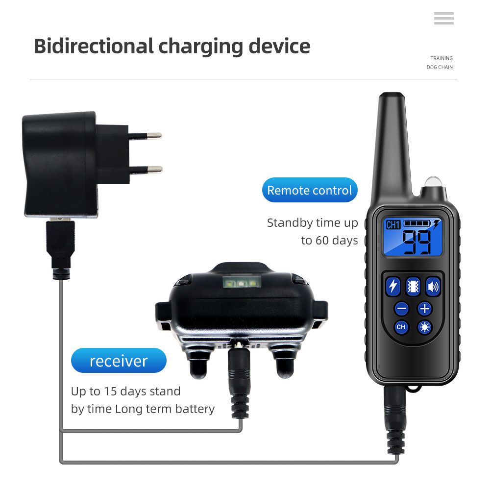 Transformez le dressage canin avec le collier étanche IP7 à télécommande rechargeable de 800 m, niveaux réglables, vibration et choc
