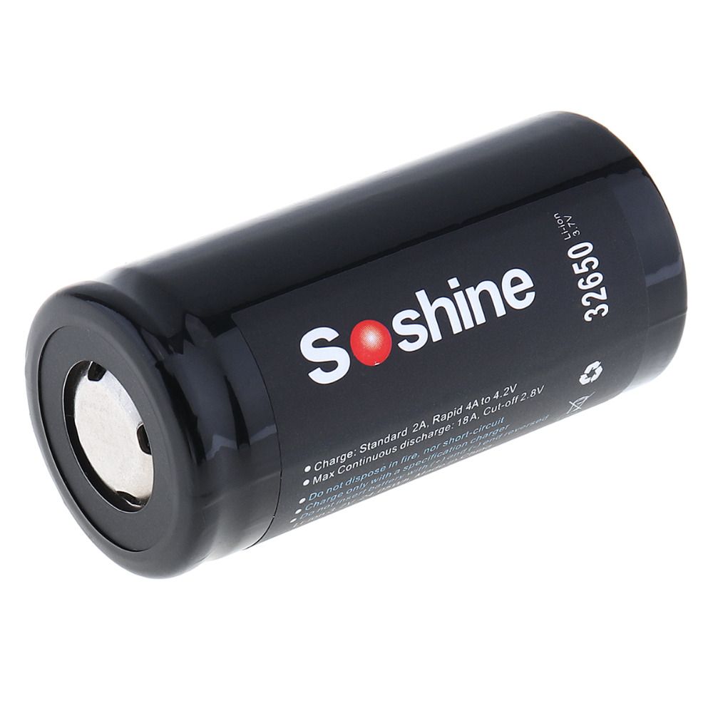 Soshine 6500mAh 3.7V 32650 Batterie rechargeable au lithium Haute densité énergétique Longue durée de vie pour outils et gadgets