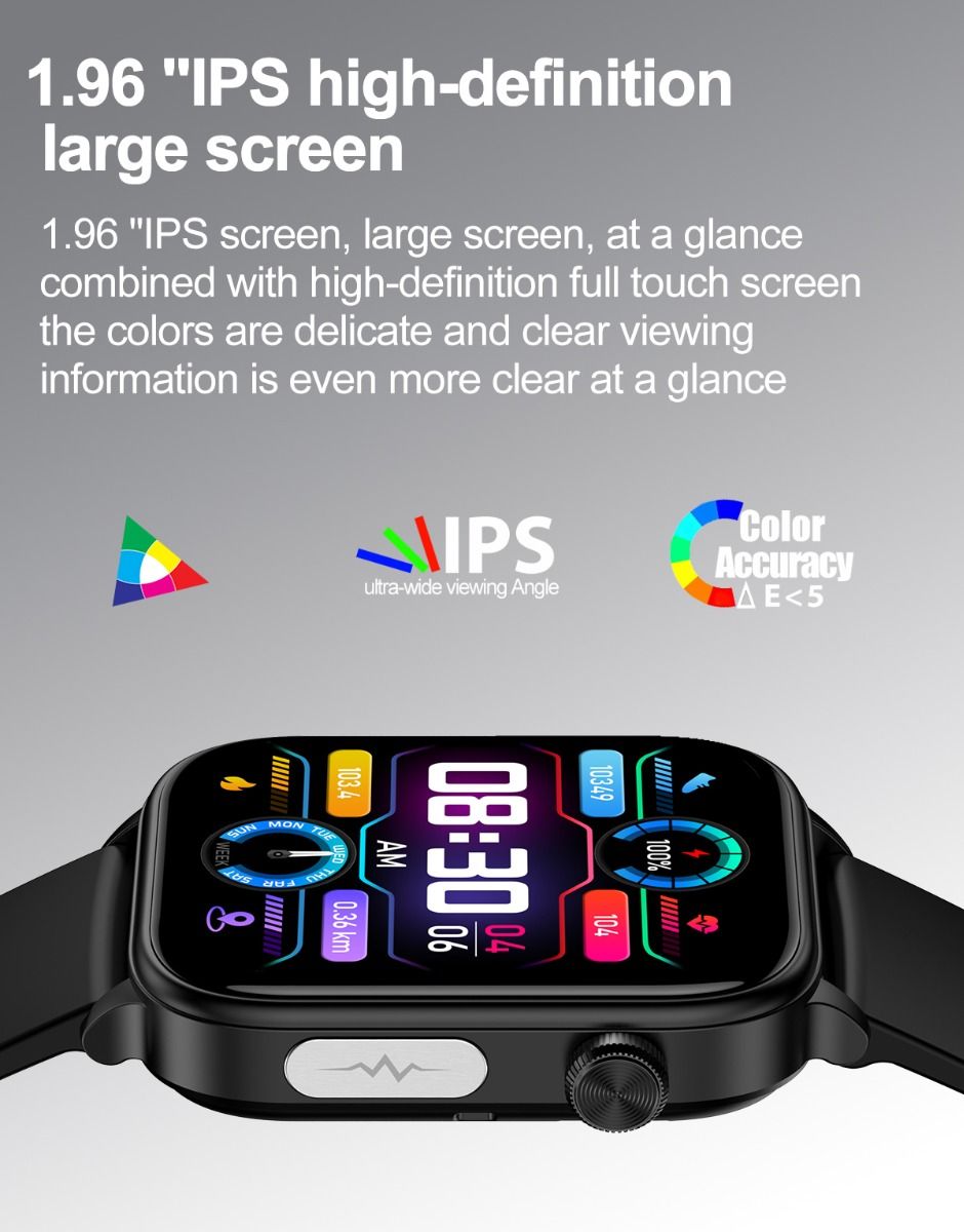 ET570 Glycémie Montre Connectée ECG Fréquence Cardiaque Tension Artérielle Smartwatch