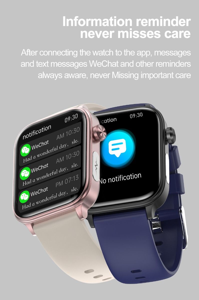 ET570 Glycémie Montre Connectée ECG Fréquence Cardiaque Tension Artérielle Smartwatch