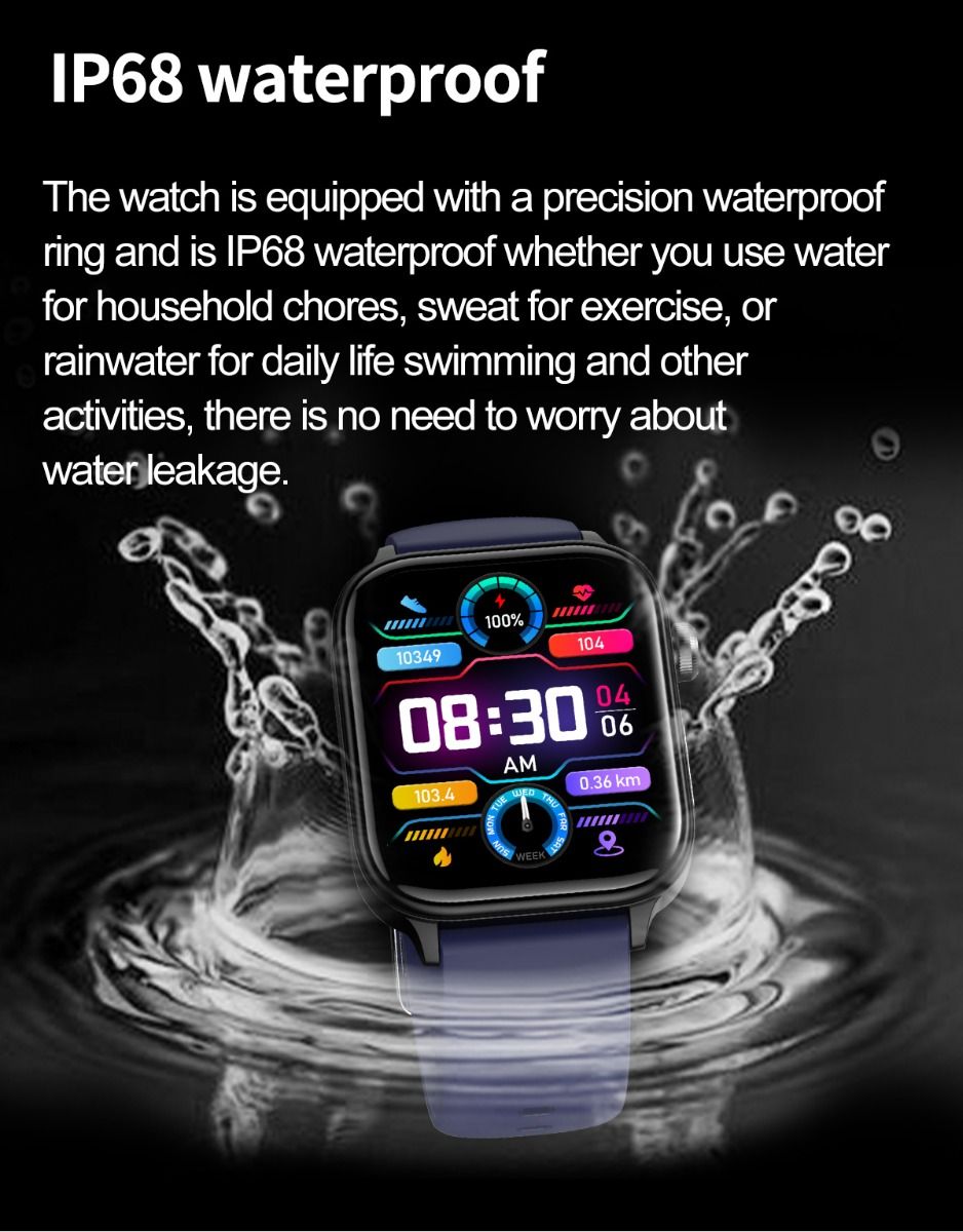 ET570 Glycémie Montre Connectée ECG Fréquence Cardiaque Tension Artérielle Smartwatch
