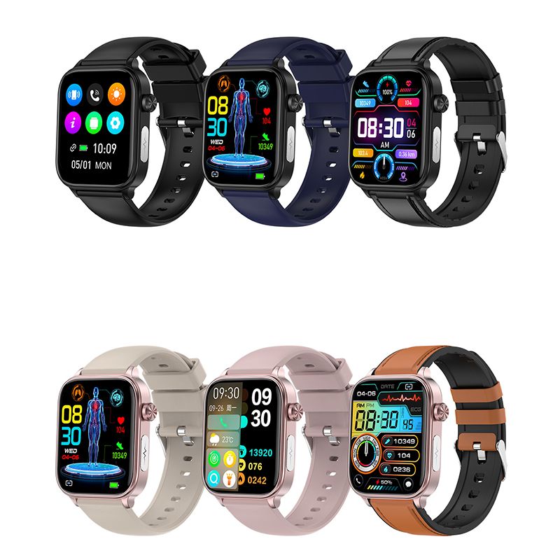 ET570 Glycémie Montre Connectée ECG Fréquence Cardiaque Tension Artérielle Smartwatch