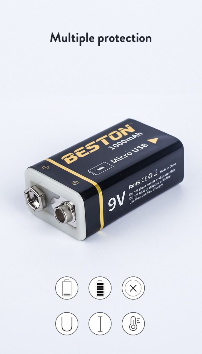 Batterie Beston 9V 1000mAh micro USB pour hélicoptères RC haute capacité longue durée et solution écologique