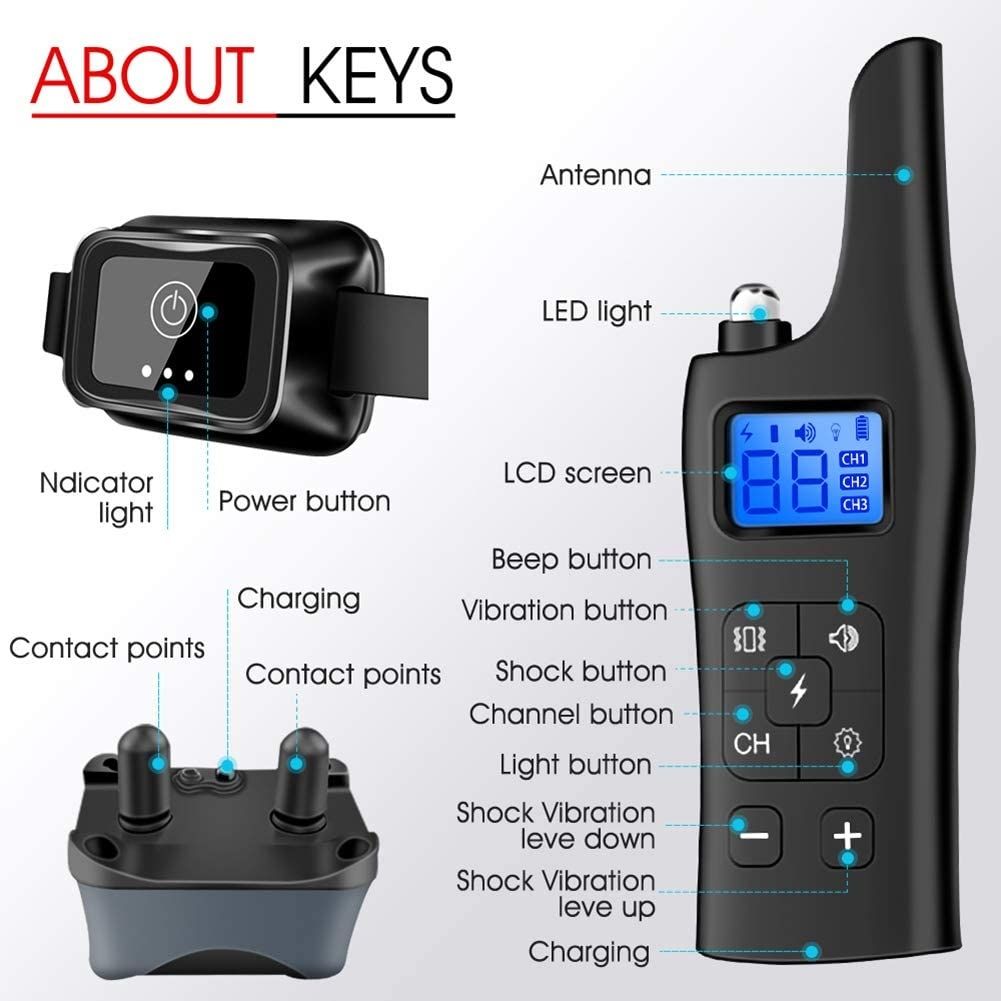 Nouveau collier électronique 800 m pour chien 3 modes robustes dressage canin sûr et correction comportementale