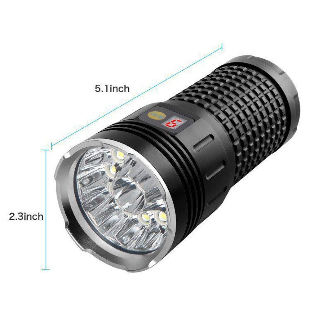 Lampe torche LED SKY RAY 15000 Lumens Rechargeable USB Type-C Parfaite pour le camping et les réparations à la maison