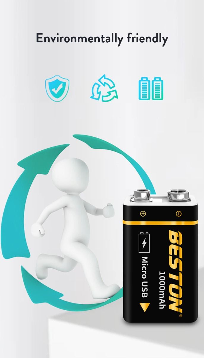 Batterie Beston 9V 1000mAh micro USB pour hélicoptères RC haute capacité longue durée et solution écologique