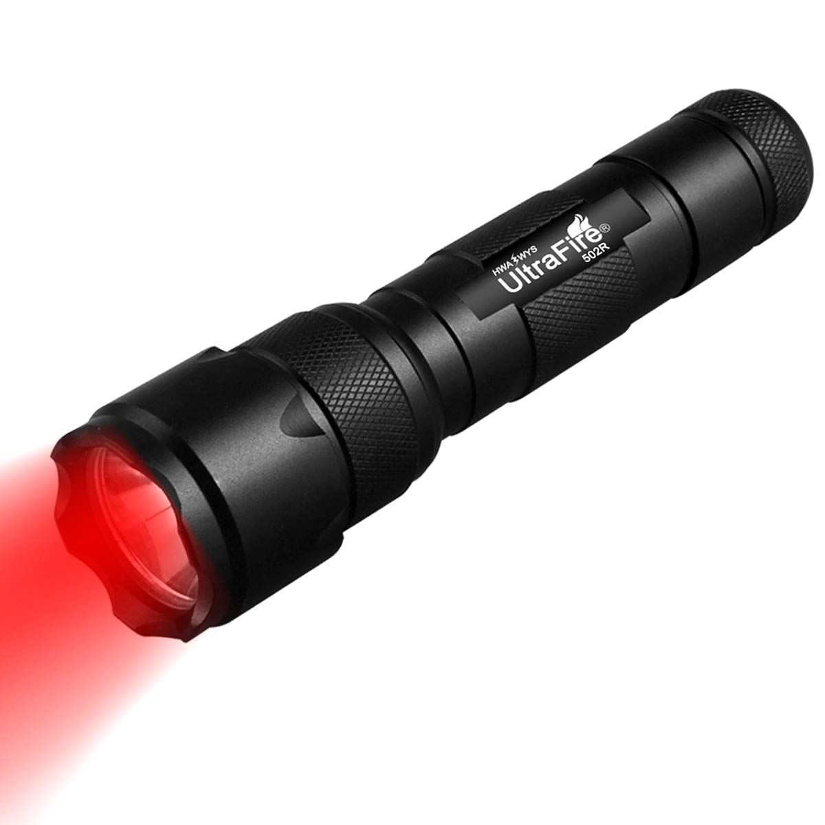 UltraFire WF-502B.2 XP-E2 LED Rouge Lumière Zoomable Lampe Torche Compacte Extérieure pour la Randonnée Nocturne et la Faune Sauvage