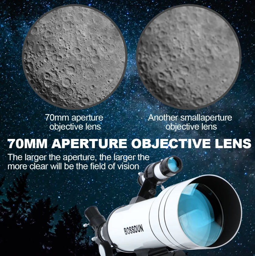Explorez l'univers avec le Bossdun télescope 333X pour enfants idéal observation des étoiles et de la lune