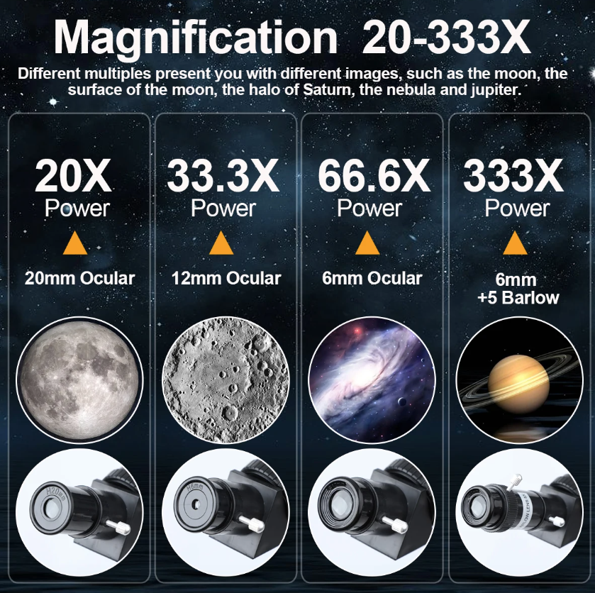Explorez l'univers avec le Bossdun télescope 333X pour enfants idéal observation des étoiles et de la lune