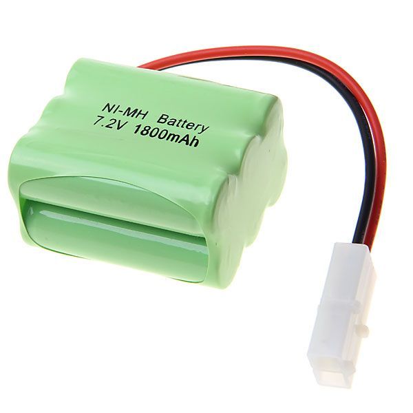Pack de batteries rechargeables Ni-MH 7.2V AA 1800mAh écologique pour véhicules télécommandés et avions modèles.