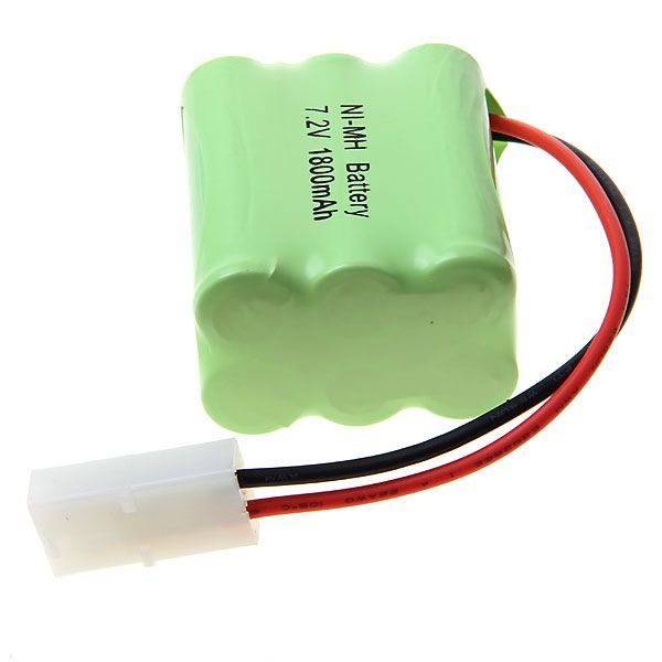 Pack de batteries rechargeables Ni-MH 7.2V AA 1800mAh écologique pour véhicules télécommandés et avions modèles.