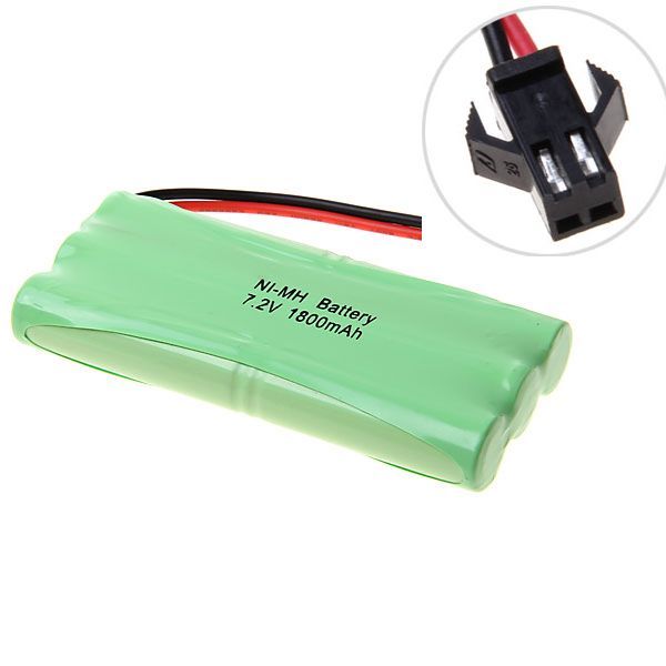Bloc-piles rechargeables Ni-MH écologique 7,2 V AA 1800 mAh avec fiche SM pour voitures jouets et gadgets