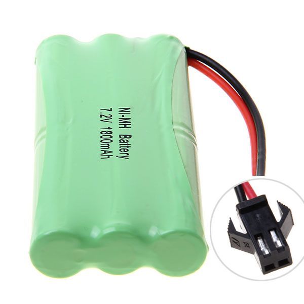 Bloc-piles rechargeables Ni-MH écologique 7,2 V AA 1800 mAh avec fiche SM pour voitures jouets et gadgets