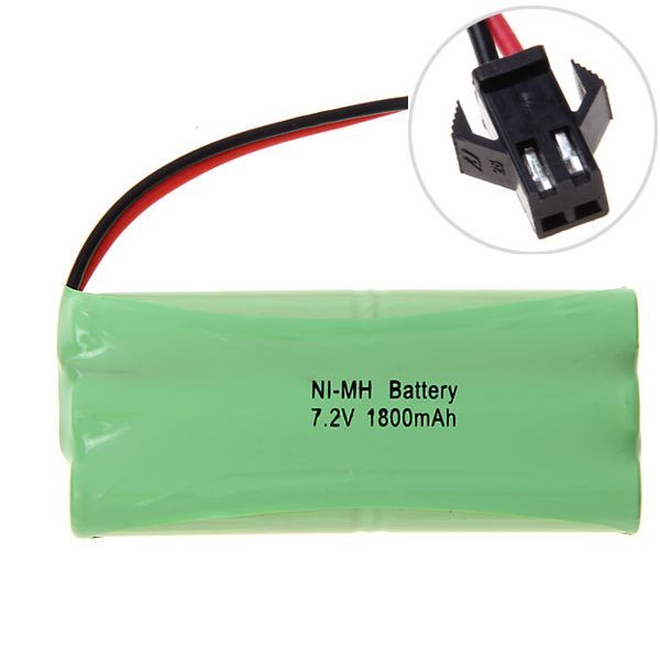 Bloc-piles rechargeables Ni-MH écologique 7,2 V AA 1800 mAh avec fiche SM pour voitures jouets et gadgets