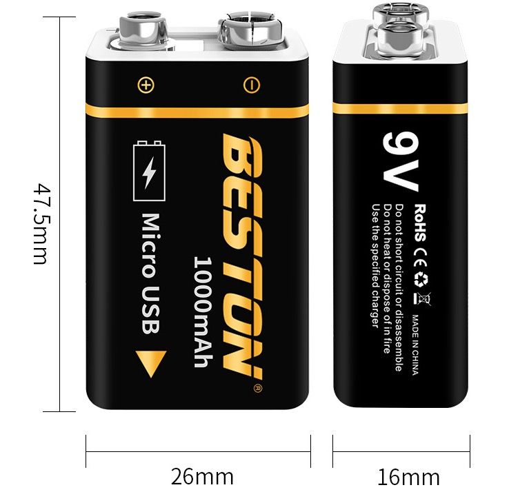 Batterie Beston 9V 1000mAh micro USB pour hélicoptères RC haute capacité longue durée et solution écologique