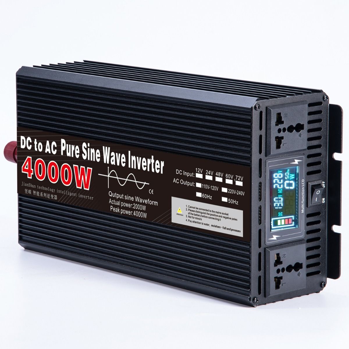 Onduleur à onde sinusoïdale pure de 3000 W à 8000 W pour VR DC 12 V 24 V vers AC 110 V 220 V Système d'énergie compact de haute qualité