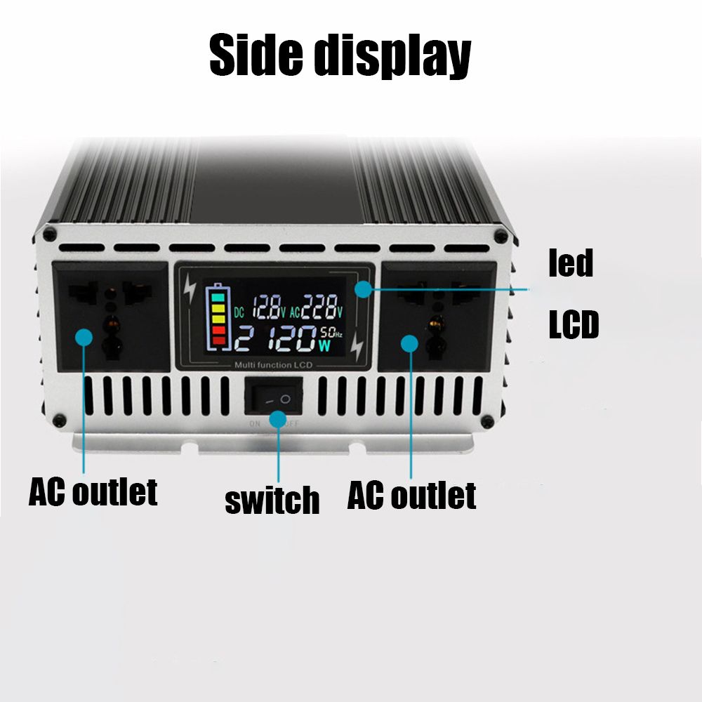 Onduleur à onde sinusoïdale pure de 3000 W à 8000 W pour VR DC 12 V 24 V vers AC 110 V 220 V Système d'énergie compact de haute qualité