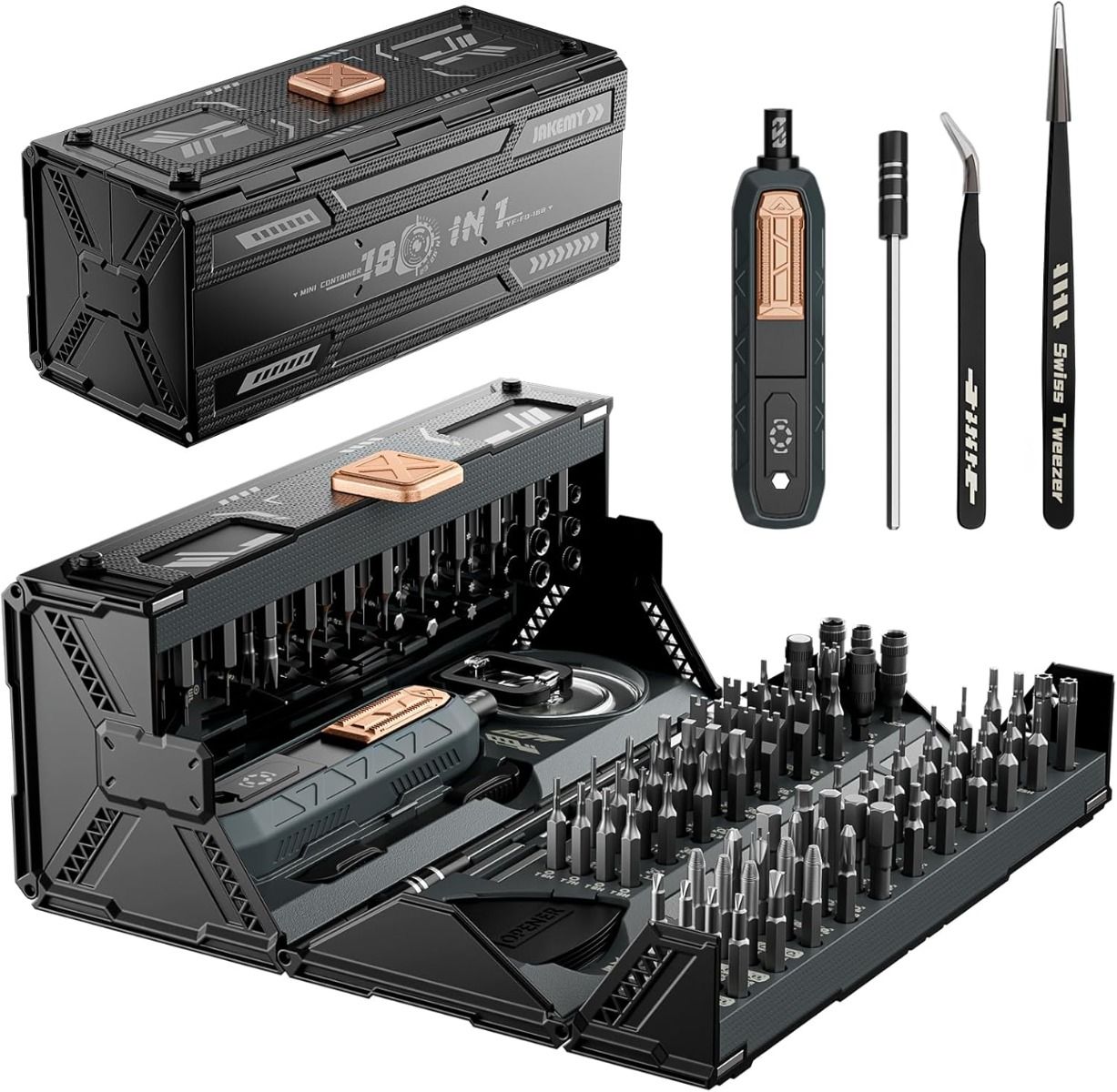 Kit de tournevis de précision avec 21 types de 160 embouts magnétiques, Kit de réparation de tournevis professionnel multi-embouts JAKEMY pour ordinateur portable pour la plupart des appareils électroniques, montre, Xbox, console, lunettes, sonnette
