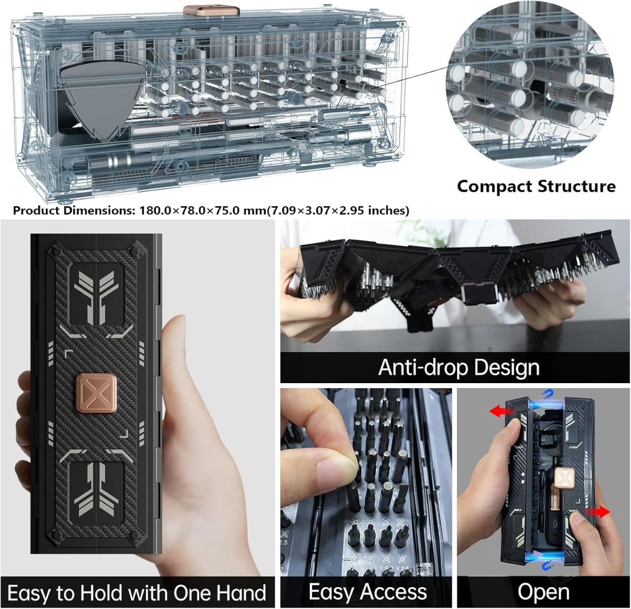Kit de tournevis de précision avec 21 types de 160 embouts magnétiques, Kit de réparation de tournevis professionnel multi-embouts JAKEMY pour ordinateur portable pour la plupart des appareils électroniques, montre, Xbox, console, lunettes, sonnette