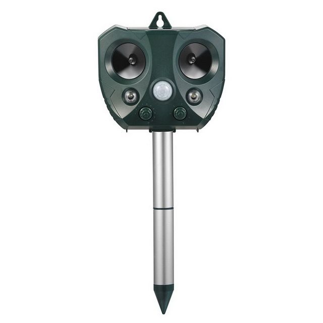 Répulsif Ultrasonique Solaire Jardin IP44 Silence Pour Animaux Écologique pour Oiseaux Chats et Ratons Laveurs