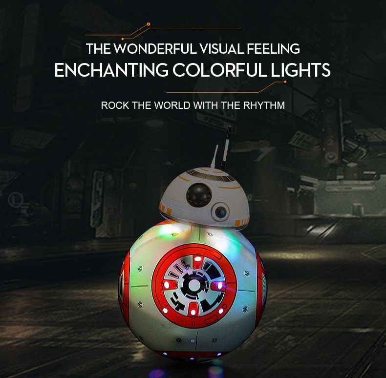 Robot télécommandé Star Wars BB-8 20,5 cm Jouet RC intelligent avec rotation à 360° pour enfants et collection