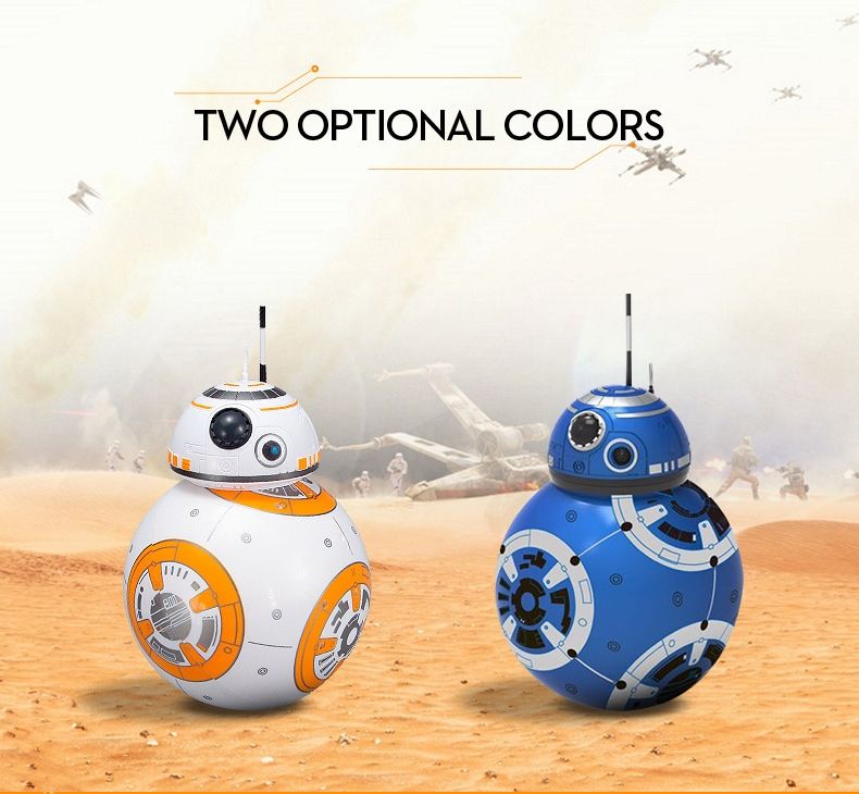 Robot télécommandé Star Wars BB-8 20,5 cm Jouet RC intelligent avec rotation à 360° pour enfants et collection