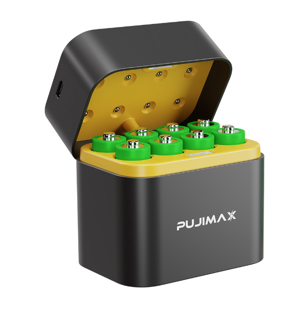Chargeur à 8 emplacements avec port Type-C pour batteries lithium AA 3400mWh solution de charge efficace