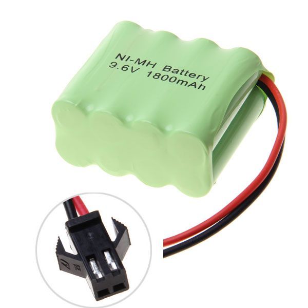 Batterie rechargeable 9,6V AA 1800mAh Ni-MH avec prise SM, écologique et haute performance pour avions modèles réduits
