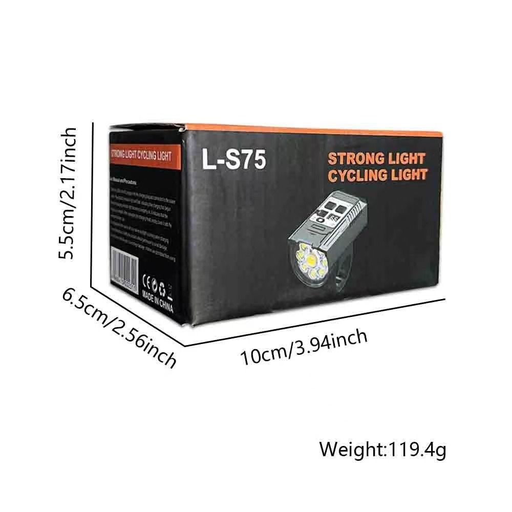 Phare de vélo 9 LED Rechargeable Type-C et Étanche, Puissant pour Sécurité Vélo la Nuit.