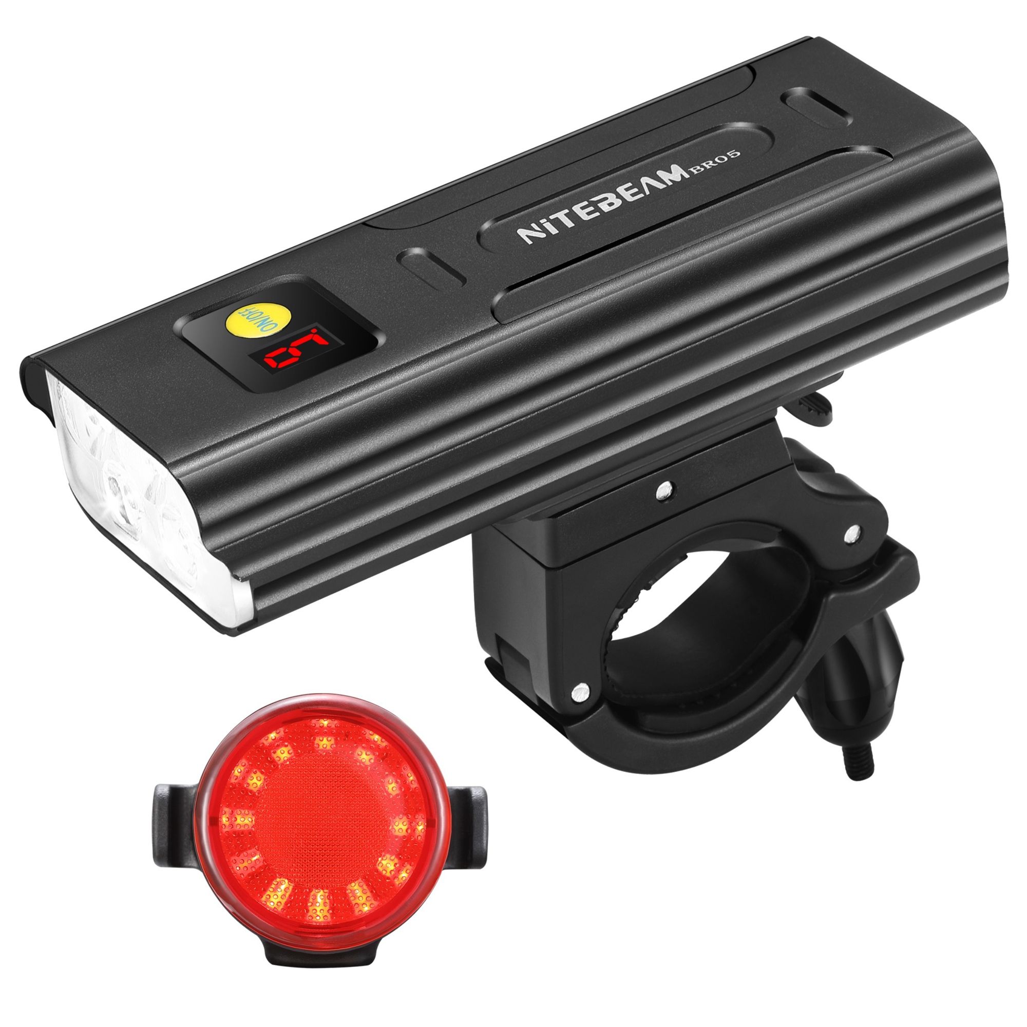 Lumières de vélo NiteBeam BR05 5 LED 5000 lumens phare vélo USB rechargeable sécurité cycliste haute luminosité