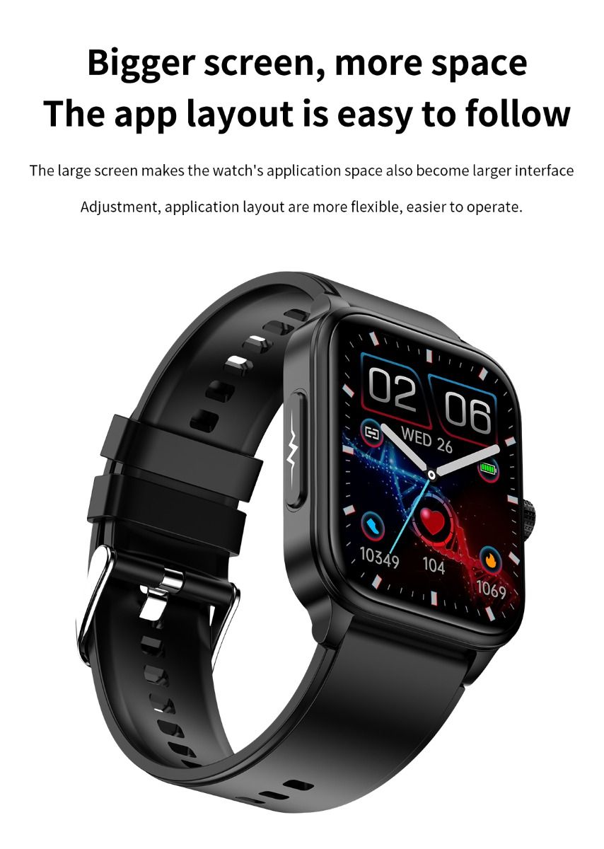 ET540 Glycémie ECG Température corporelle Tension artérielle Oxygène dans le sang Fréquence cardiaque Appel Bluetooth Smartwatch Fitness Tracker