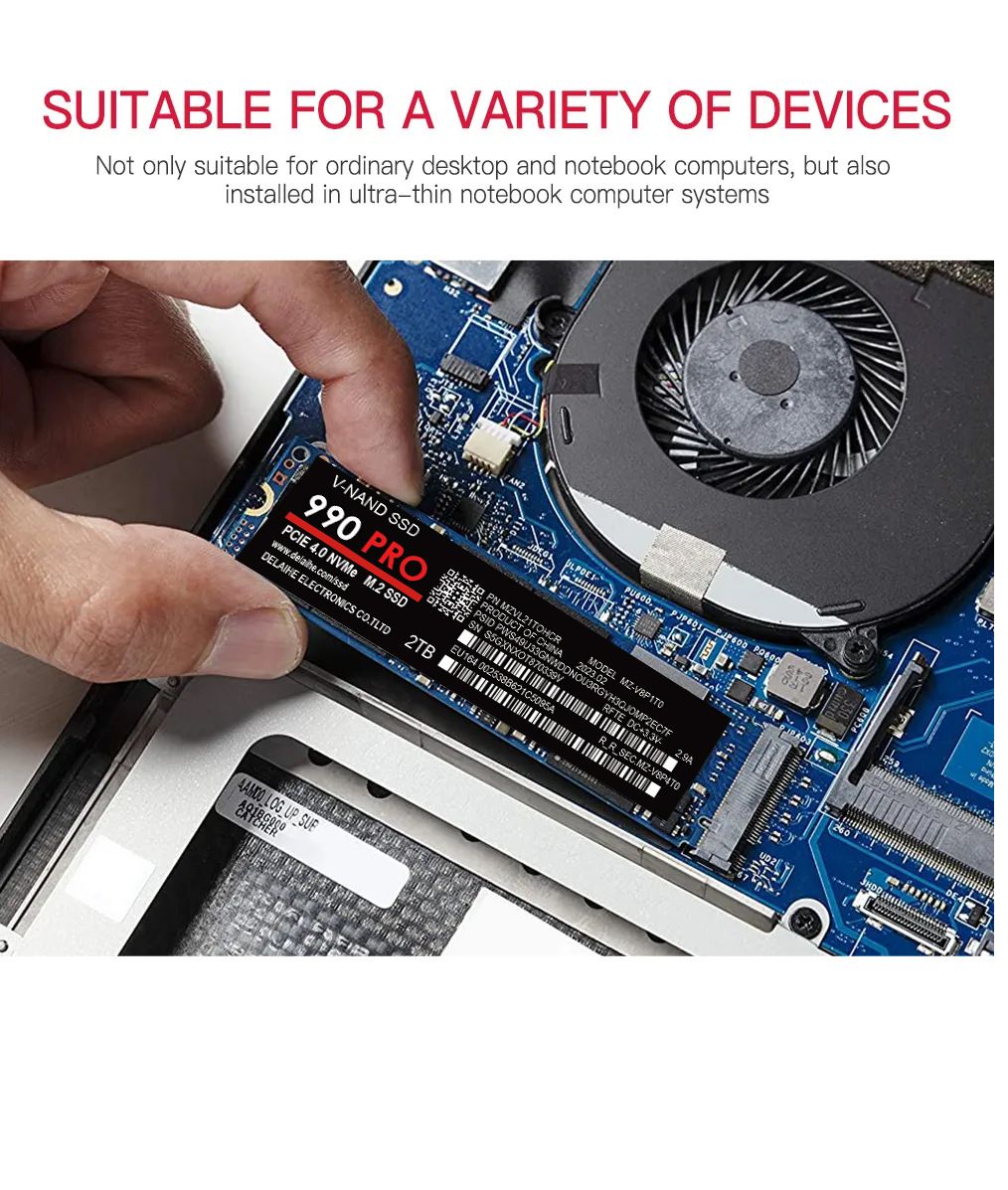 SSD haute vitesse 990 PRO PCIe 4.0 NVMe 4.0 M.2 2280 1To 2To 4To SSD Interne Disque Dur à État Solide Pour Ordinateur Portable PC PS4