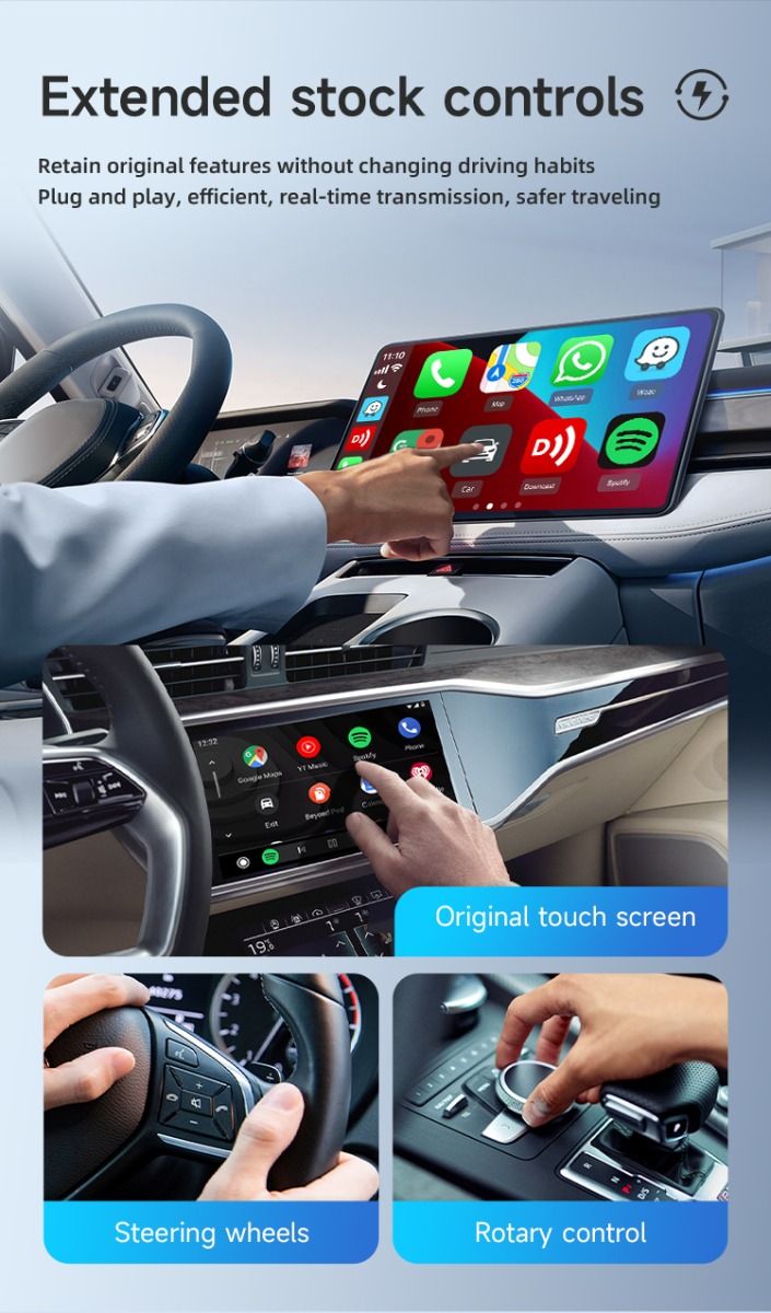 Carlinkit Android 13 TV Box Wireless CarPlay Connectivité sans faille Adaptateur 8 cœurs pour divertissement en voiture