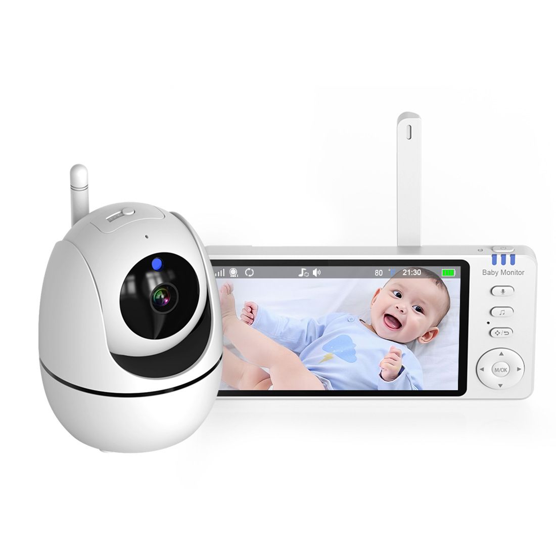 Moniteur vidéo bébé ABM501 moniteur vidéo bébé sécurité familiale LCD 5 pouces vision nocturne sans fil 2.4G