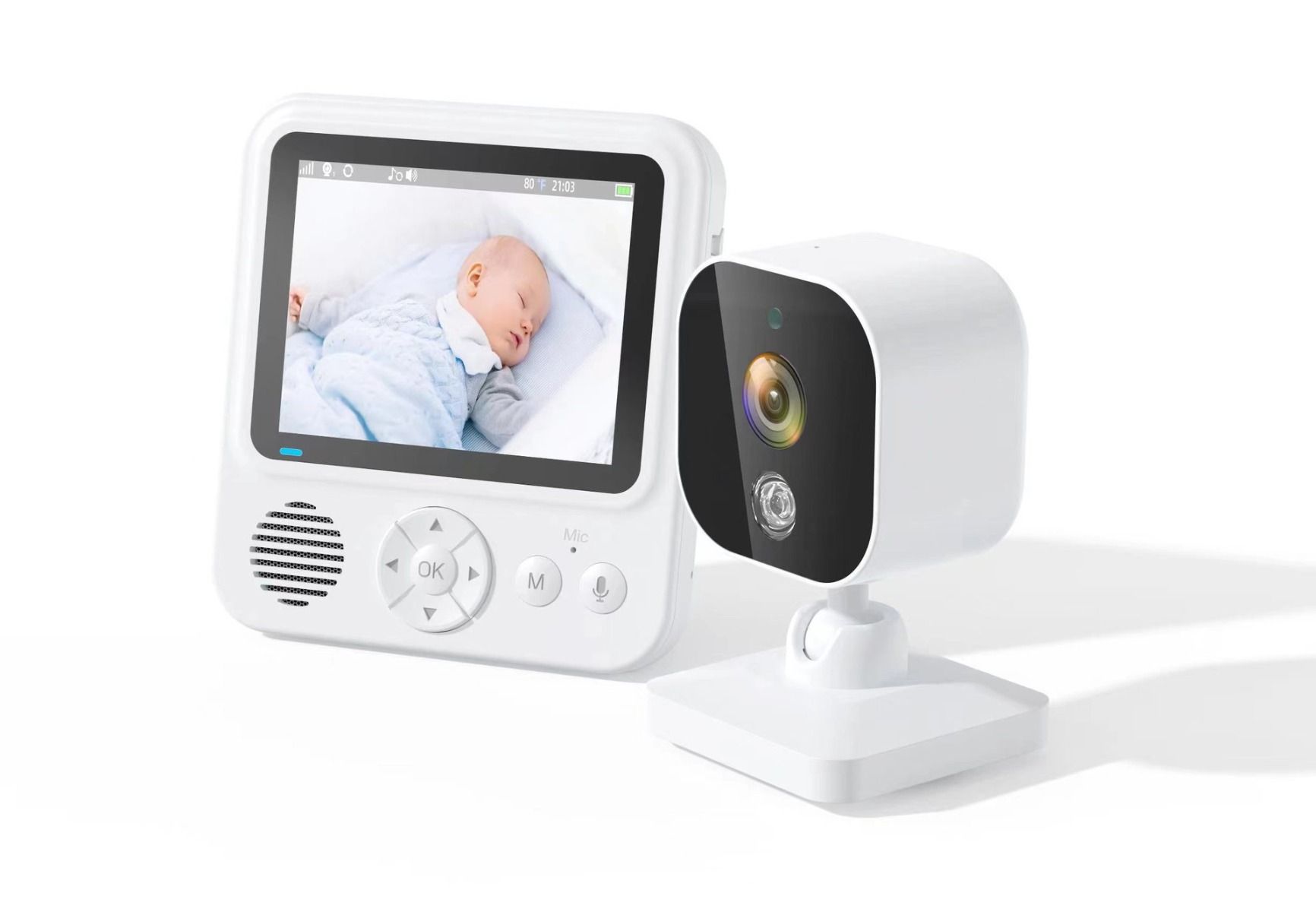 Moniteur vidéo bébé AMB900 2,8 pouces 720P zoom 4X interphone bidirectionnel sécurité à domicile vision nocturne