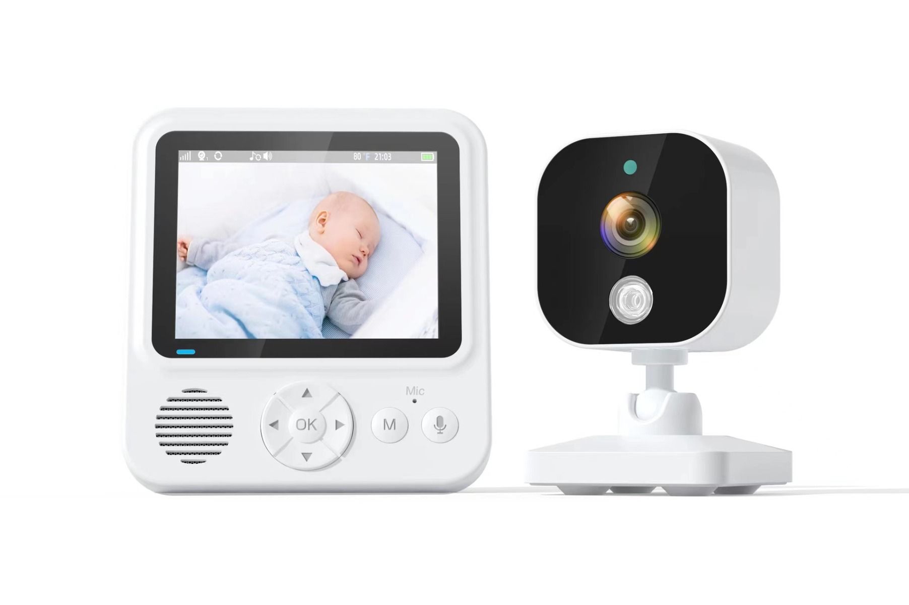 Moniteur vidéo bébé AMB900 2,8 pouces 720P zoom 4X interphone bidirectionnel sécurité à domicile vision nocturne