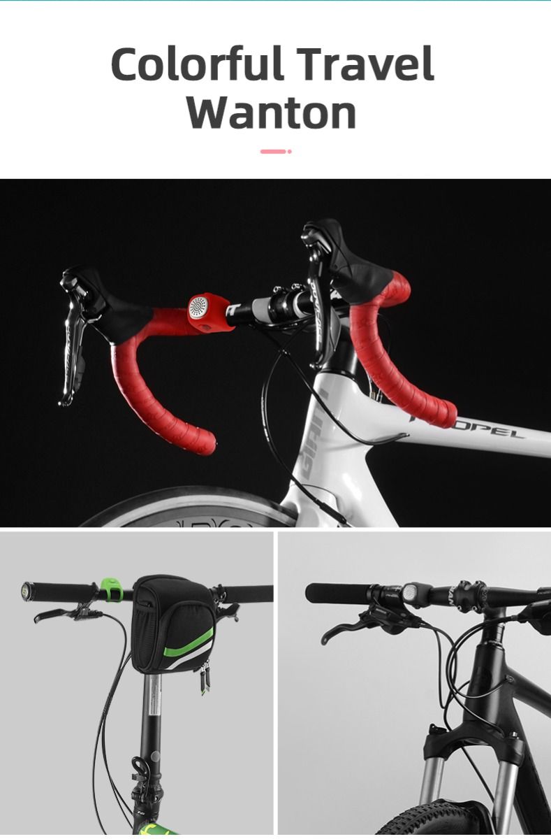 ROCKBROS Sonnette de vélo électrique avec klaxon de 90 dB, conception étanche, accessoire de guidon VTT pour une conduite sûre