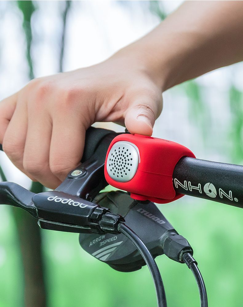 ROCKBROS Sonnette de vélo électrique avec klaxon de 90 dB, conception étanche, accessoire de guidon VTT pour une conduite sûre